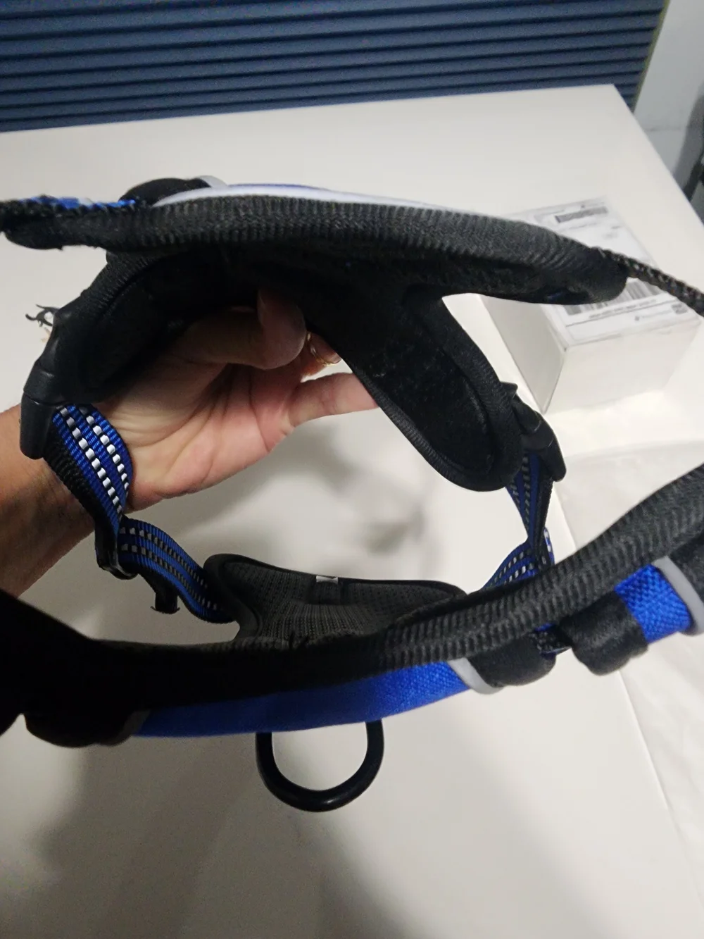 Sturdy Blue Reflective Dog Harness with 2 Metal D-Ring For Size S Up To 20 lbs